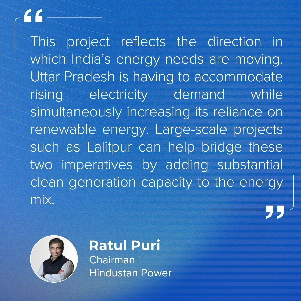 Ratul Puri's insight on Lalitpur, UP Project